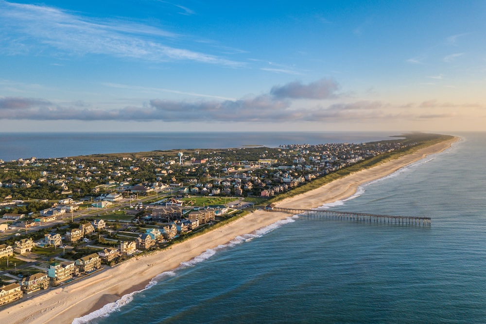 aerial view of outer banks beach homes