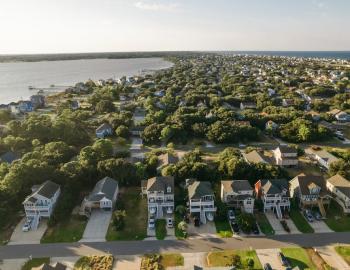 aerial view outer banks houses