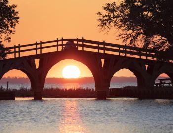 outer banks sunset Corolla bridge view