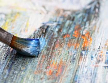 paing brush on canvas