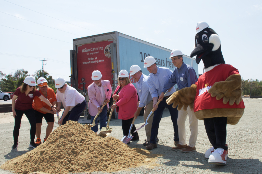 A shovelful of dirt and a pile of sand and the groundbreaking for the KDH Wawa is official. A shovelful of dirt and a pile of sand and the groundbreaking for the KDH Wawa is official.